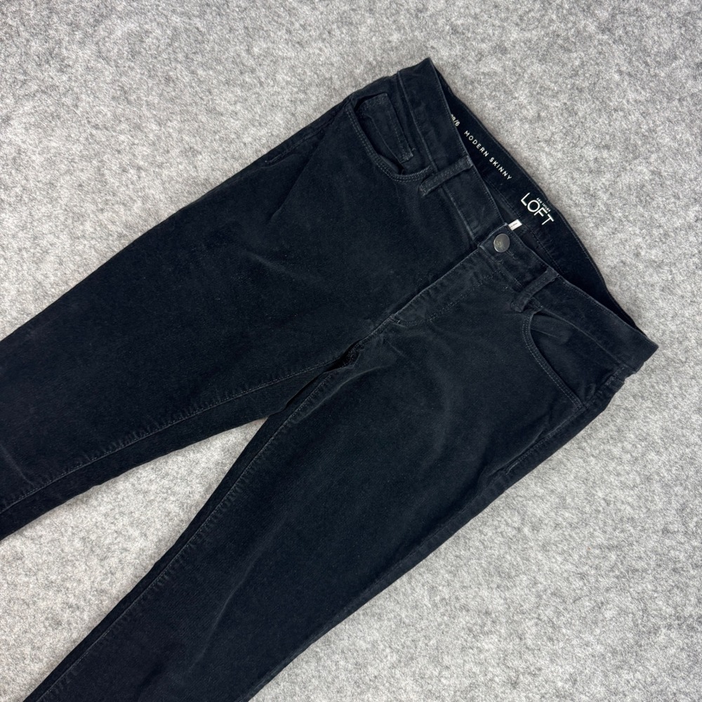 Ann‎ Taylor LOFT Modern Skinny Corduroy Pants Black Size 28/6 340326